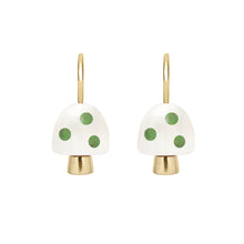 Load image into Gallery viewer, L&#39;AMANITA WHITE + GREEN EARRINGS

