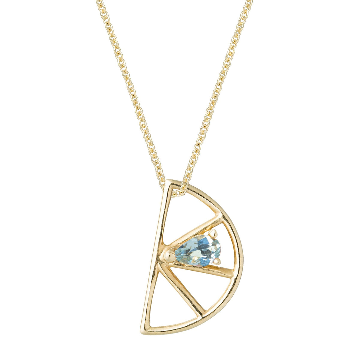 ALIITA ネックレス HALF ORANGE DROP AQUAMARINE NECKLACE MEDIA NARANJA GOTA AQUAMARINE NECKLACE – ALIITA-US