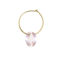 Load image into Gallery viewer, OVAL PINK QUARTZ EARRING CIRCLE
