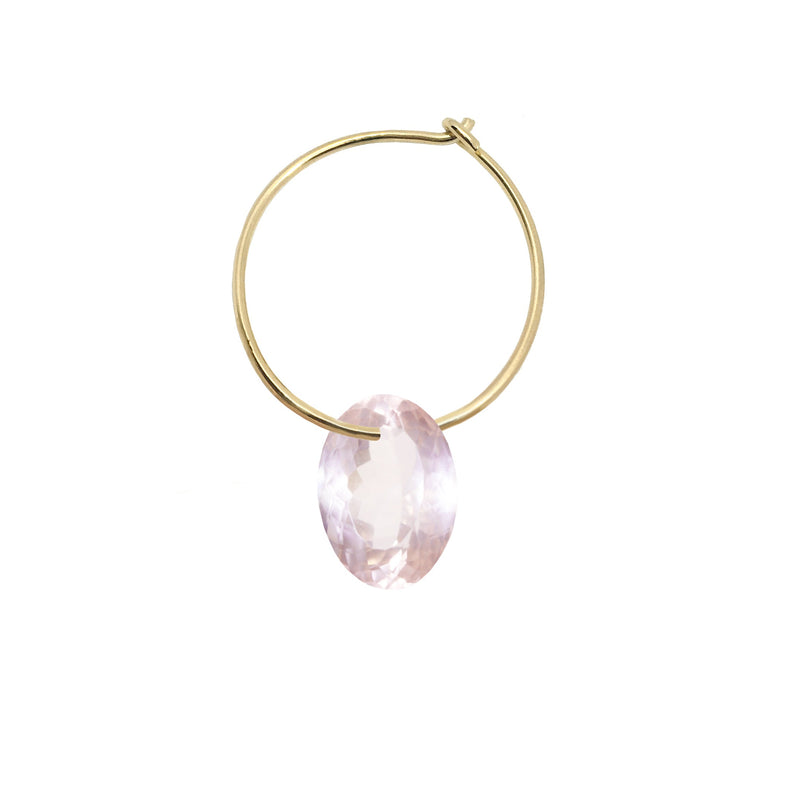 OVAL PINK QUARTZ EARRING CIRCLE