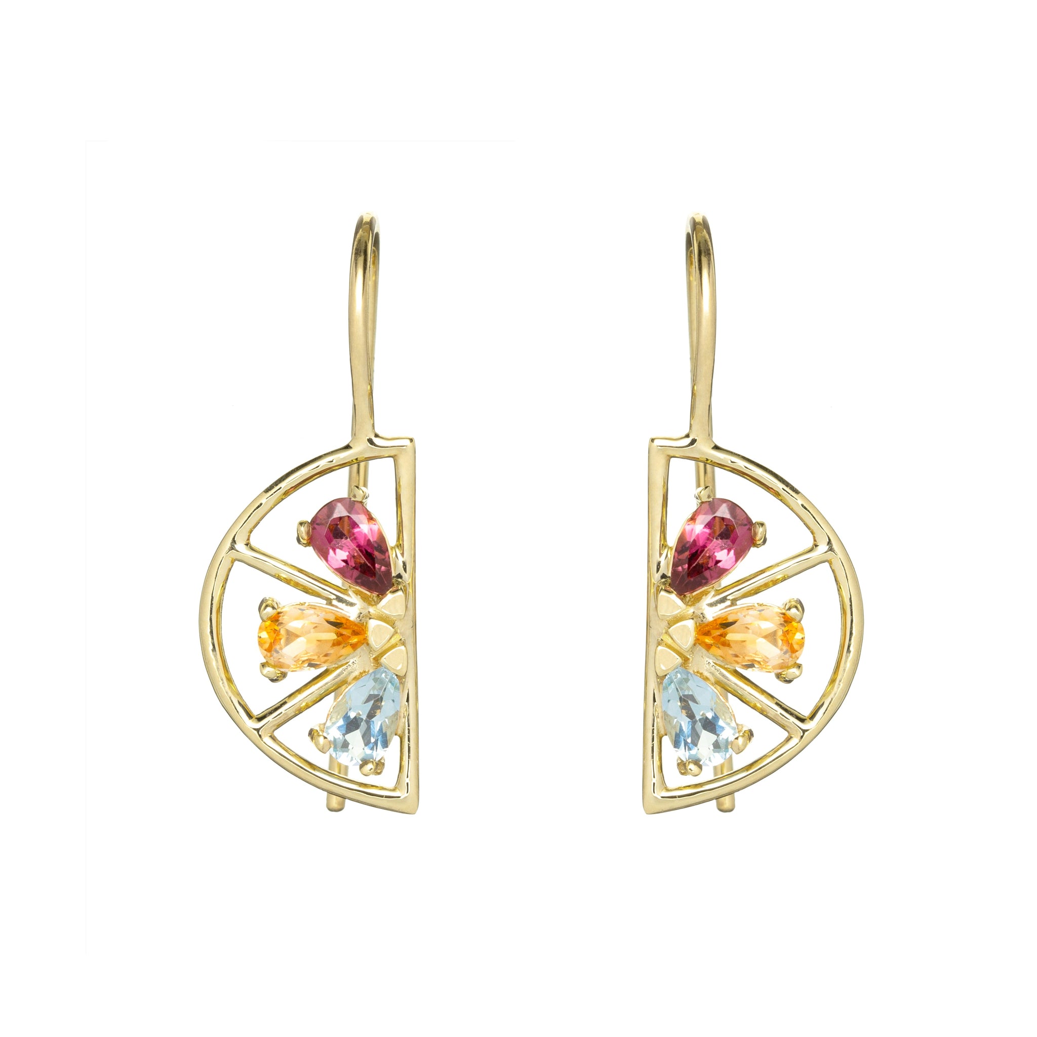 ALIITA 両耳ピアス BI GOTA TOURMALINE + CITRINE EARRINGS BI GOTA TOURMALINE + CITRINE EARRINGS – ALIITA-US