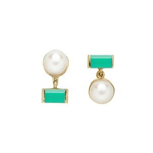 PERLA BAGUETTE CHRYSOPRASE EARRINGS