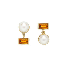 Load image into Gallery viewer, PERLA BAGUETTE CITRINE EARRINGS
