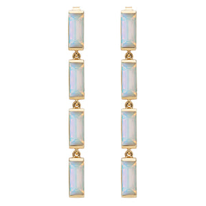 DECO MAXI BAGUETTE OPAL EARRINGS