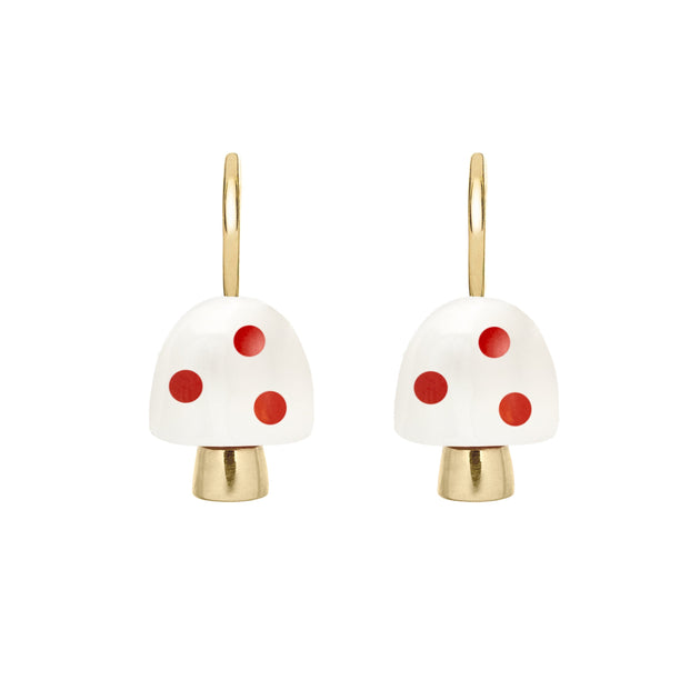 L'AMANITA WHITE + RED EARRINGS