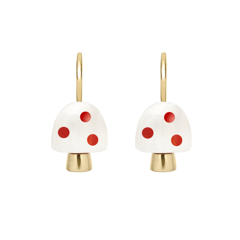 L'AMANITA WHITE + RED EARRINGS