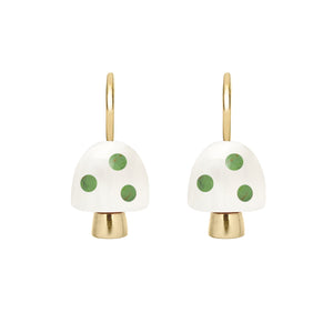 L'AMANITA WHITE + GREEN EARRINGS