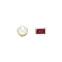 Load image into Gallery viewer, MONO PERLA BAGUETTE RHODONITE EARRINGS
