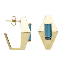 Load image into Gallery viewer, DECO ROMBO MAXI BAGUETTE TOPAZ EARRINGS
