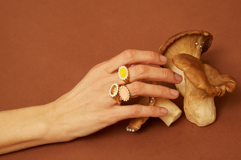 MARGARITA CITRINE WHITE RING