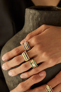 DECO CENTRAL PERIDOT + AMETHYST RING