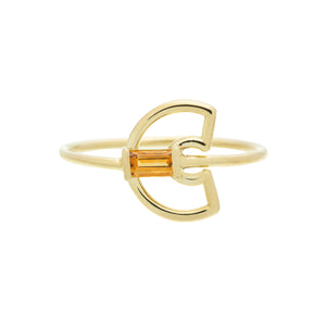 LETRA C CITRINE RING