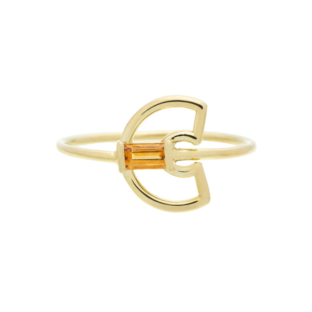 LETRA C CITRINE RING
