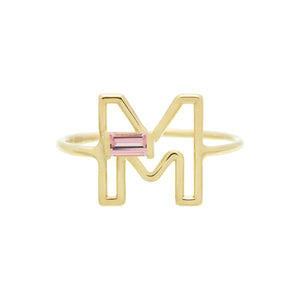 LETRA M TOURMALINE RING