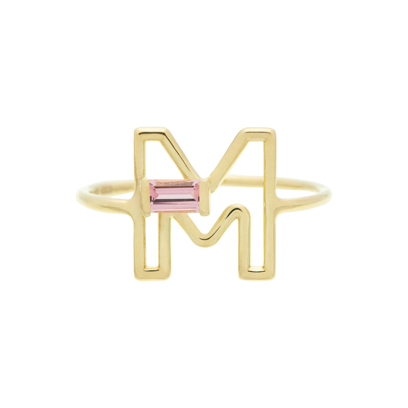 LETRA M TOURMALINE RING