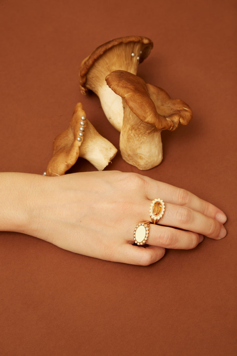 MARGARITA CITRINE WHITE RING