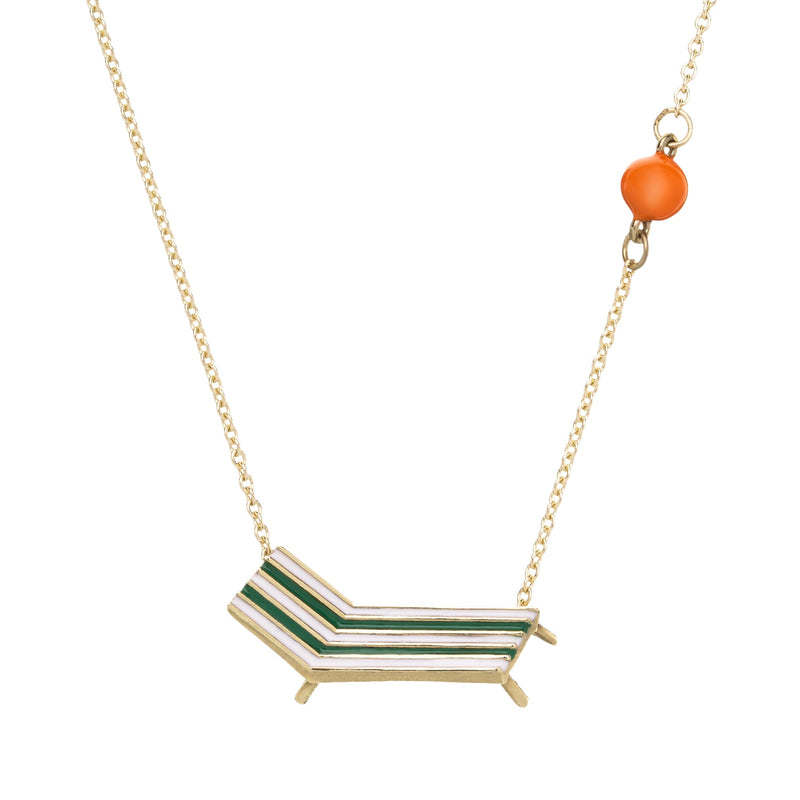 BEACH CHAIR GREEN NECKLACE