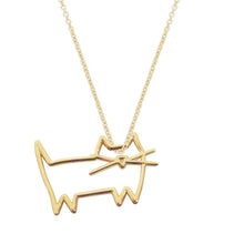 Load image into Gallery viewer, Gold chain necklace with cat shaped pendant
