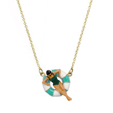 Load image into Gallery viewer, FLOTADORA BLUE AQUA NECKLACE
