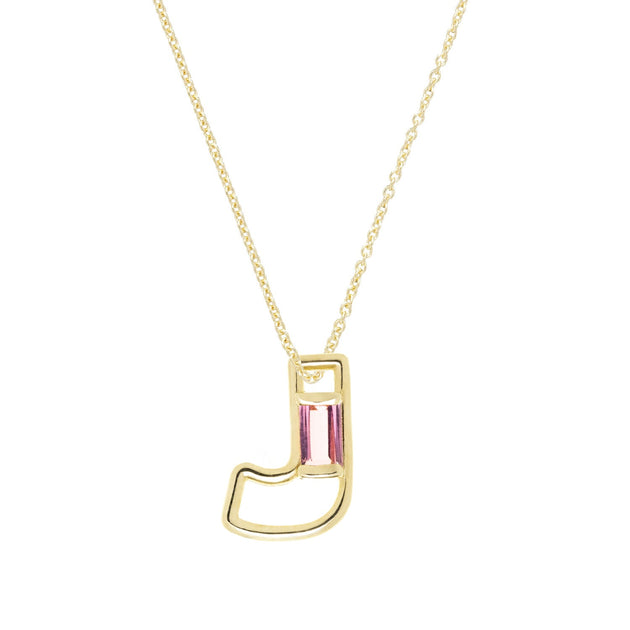 LETRA J TOURMALINE NECKLACE