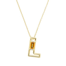 Load image into Gallery viewer, LETRA L CITRINE NECKLACE
