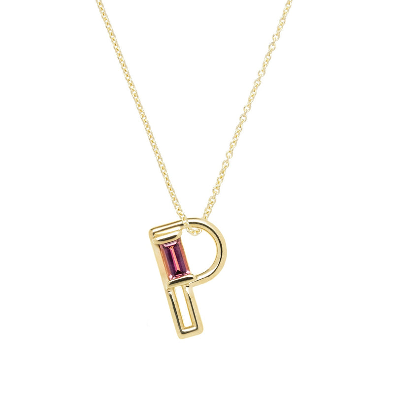 LETRA P TOURMALINE NECKLACE