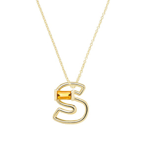 LETRA S CITRINE NECKLACE