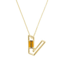 Load image into Gallery viewer, LETRA V CITRINE NECKLACE
