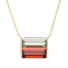 Load image into Gallery viewer, BI MAXI BAGUETTE AMETHYST + GARNET NECKLACE
