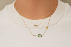 TENNIS PELOTA PISTACHIO GREEN NECKLACE