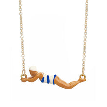 Load image into Gallery viewer, NADADORA RAYADA BLUE NECKLACE
