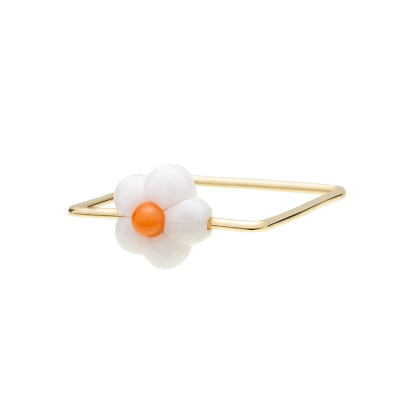 MINI DAISY WHITE RING