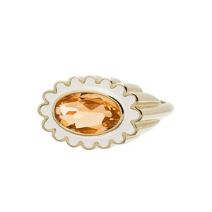 MARGARITA CITRINE WHITE RING