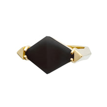 Load image into Gallery viewer, DECO ROMBO BLACK AGATE RING
