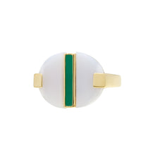 Load image into Gallery viewer, DECO EMPANADA WHITE AGATE RING
