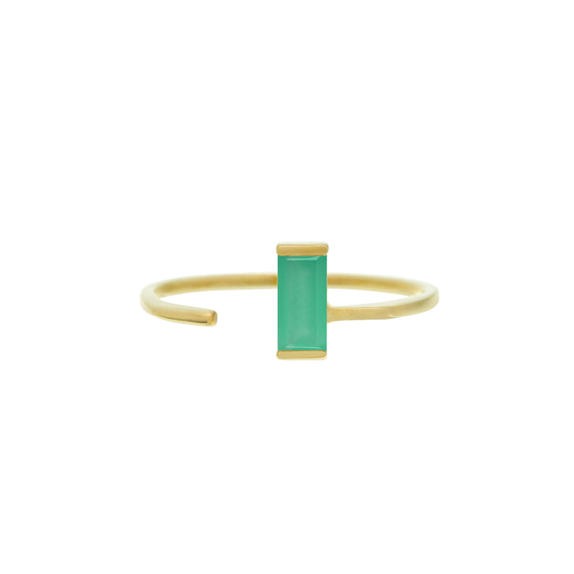 ARO C BAGUETTE CHRYSOPRASE RING