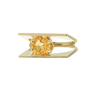 EXAGONAL CITRINE RING