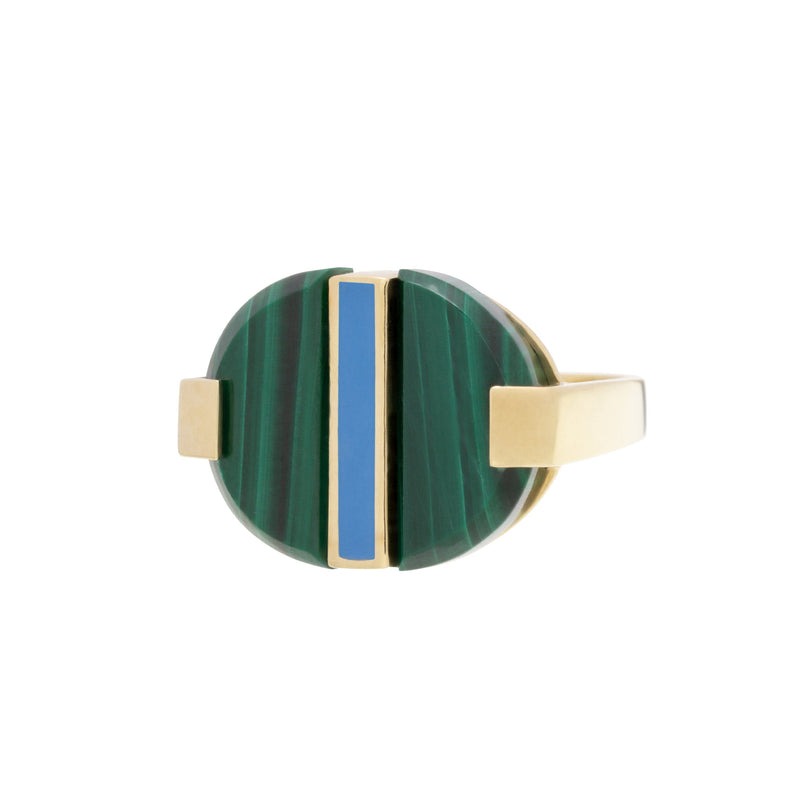 DECO EMPANADA MALACHITE RING