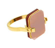 Load image into Gallery viewer, DECO SANDWICH CARNELIAN + PINK OPAL RING
