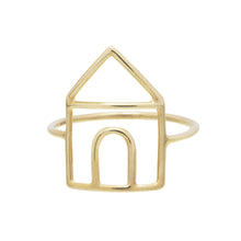 Load image into Gallery viewer, House shaped gold ring
