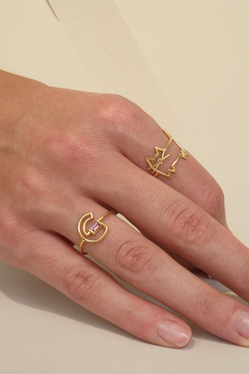 LETRA G TOURMALINE RING