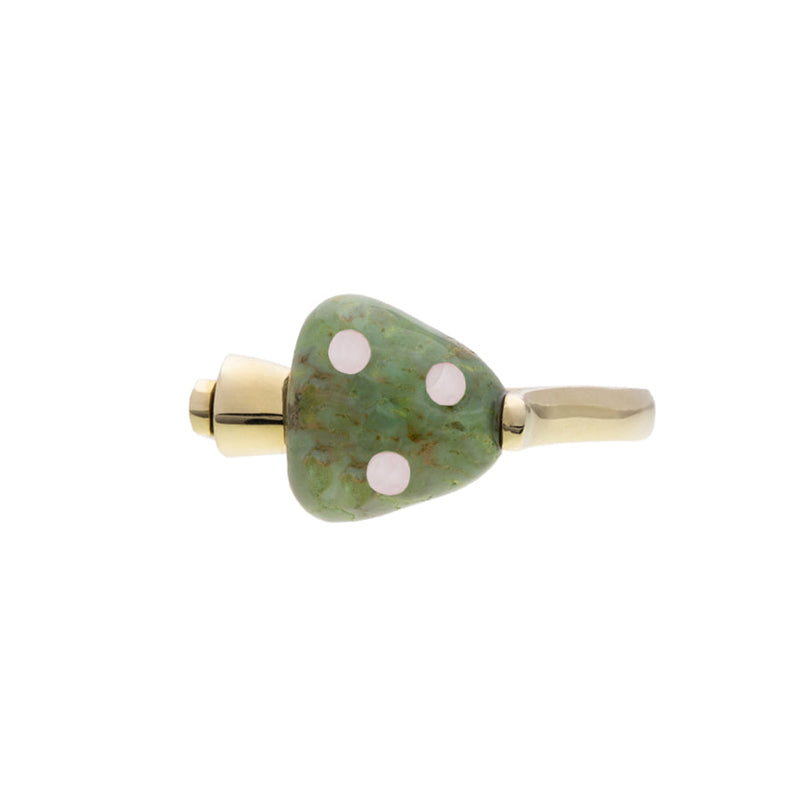 L'AMANITA GREEN + WHITE RING