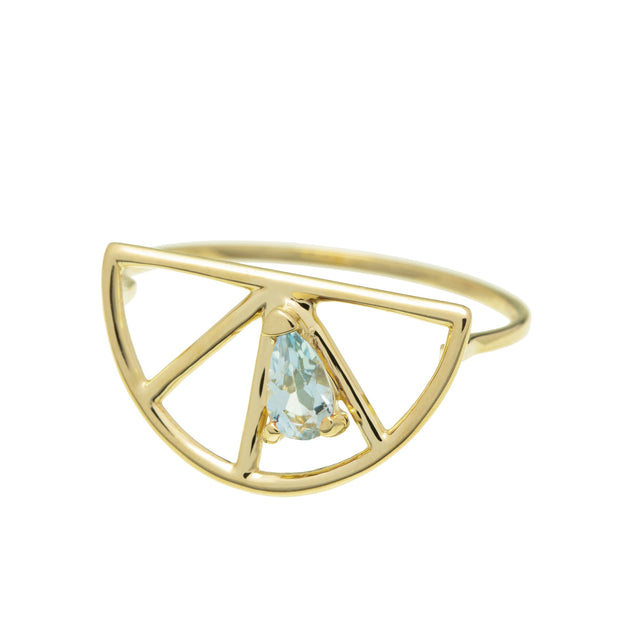 MEDIA NARANJA GOTA AQUAMARINE RING