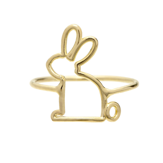 Gold rabbit shaped ring