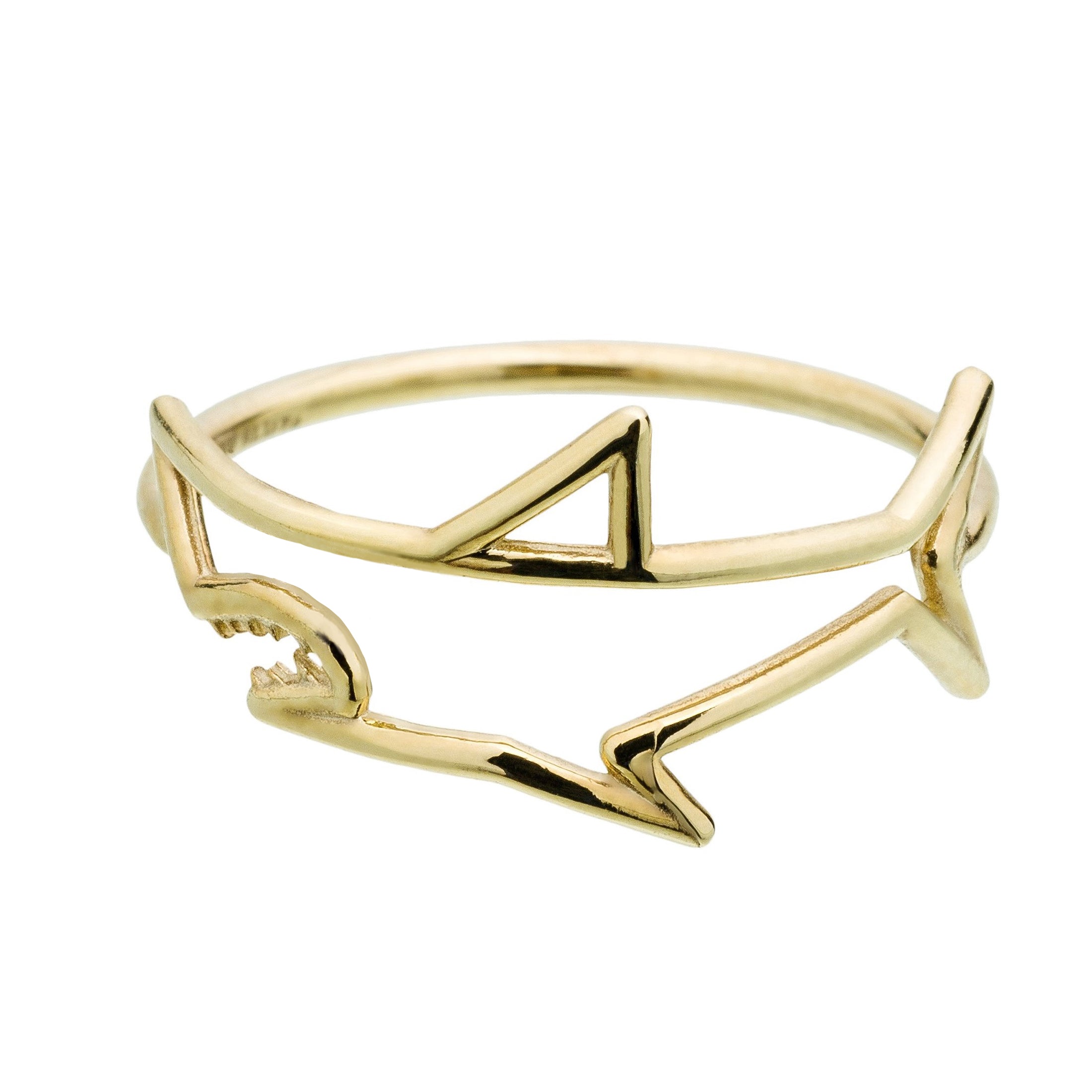 Gold shark shaped ring