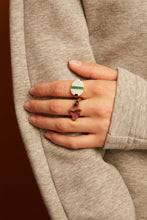 Load image into Gallery viewer, DECO EMPANADA WHITE AGATE RING
