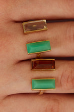 Load image into Gallery viewer, BI MAXI BAGUETTE CHRYSOPRASE + MADEIRA RING
