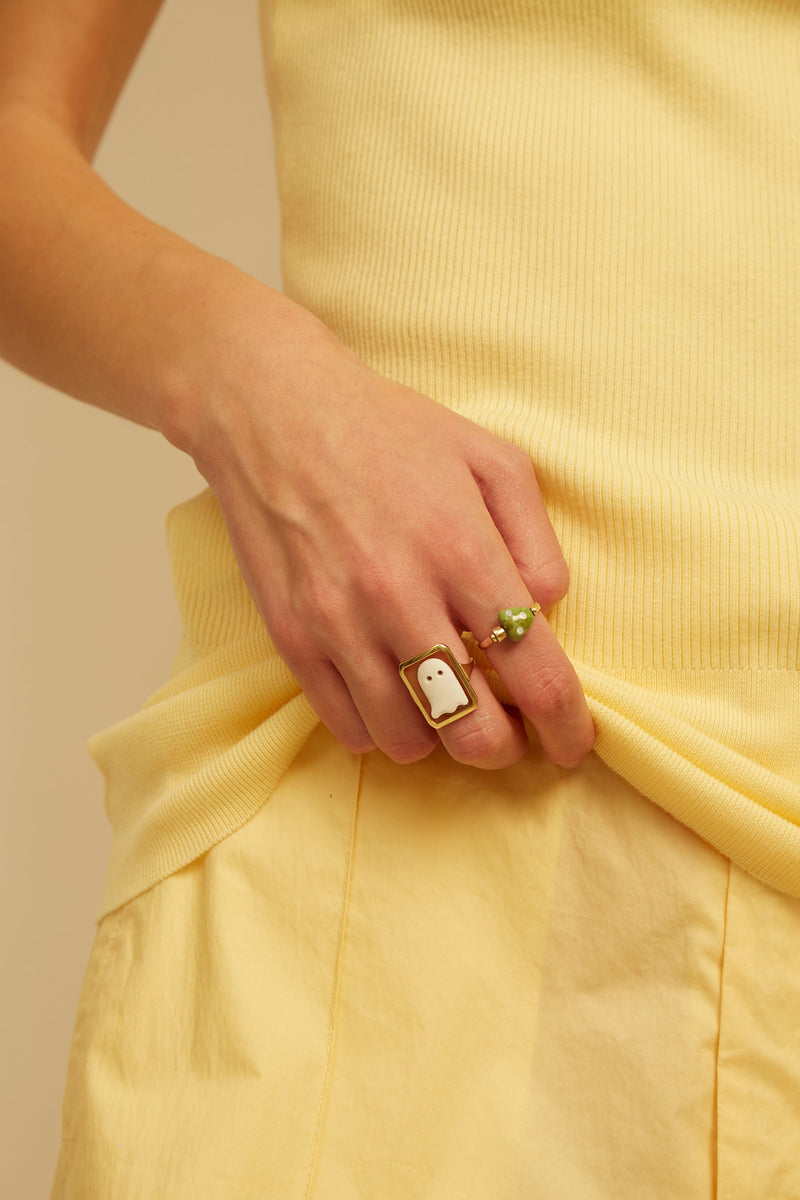 L'AMANITA GREEN + WHITE RING