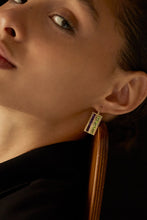 Load image into Gallery viewer, DECO CENTRAL PERIDOT + AMETHYST EARRINGS
