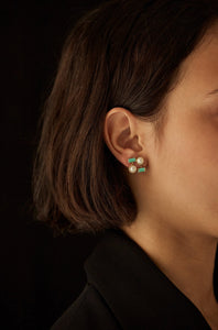 PERLA BAGUETTE CHRYSOPRASE EARRINGS